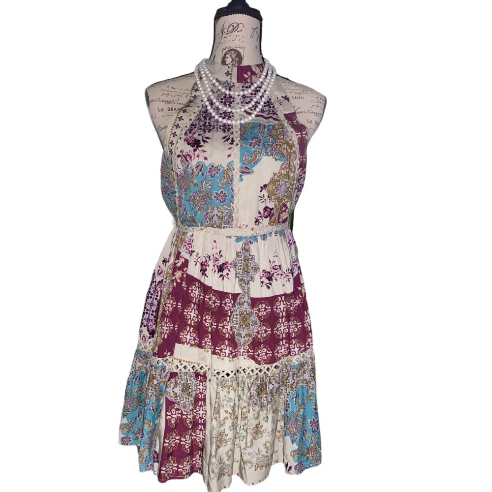 Anthropologie Multicolor Patchwork Mini Dress - image 4